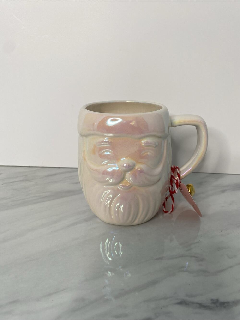 Anthropologie Merry Santa Claus Mug – Pearl Luster Holiday Cup 15 oz – NEW